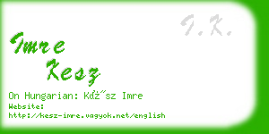 imre kesz business card